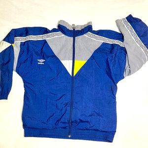 Umbro Blue and Yellow Windbreaker Jacket